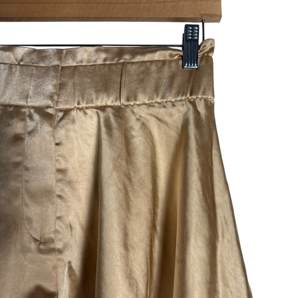Mare Mare Silky Skirty Taupe Gold Layered Satin High Rise Shorts Size Small - Picture 6 of 13